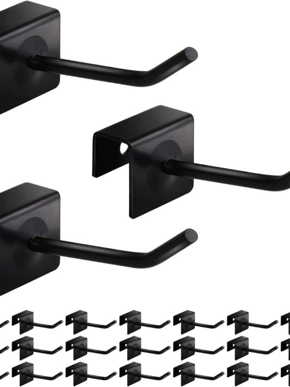 24 Pcs Metal Panel Hooks for Hanging, Black